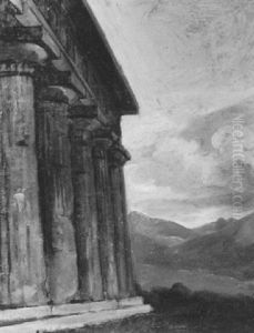 Der Tempel In Paestum by Franz Ludwig Catel