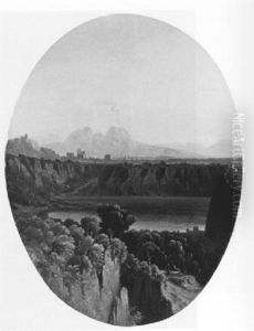 Suditalienische Landschaft Mit Kratersee Suditalienische Landschaft Mit Kratersee