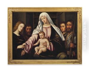 The Madonna And Child With Four Saints, Including John The Baptist, Michael And Catherine