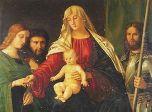 The Mystic Marriage Of Saint Catherine With Saints John The Baptist And Michael