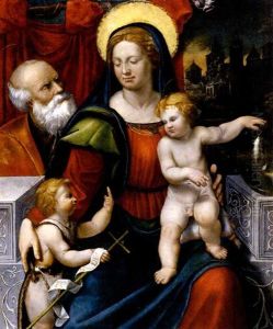 Madonna Con Il Bambino, San Giuseppe E San Giovannino by Giovanni Gherardo dalle Catene