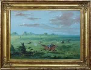 Ostrich Chase by George Catlin