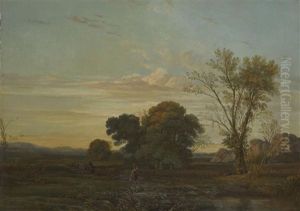 Paysage Avec Berger Et Bergere by Pierre Catrufo