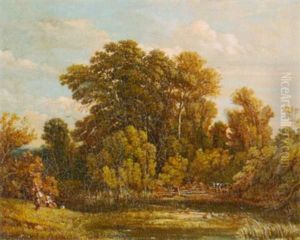 Sommerliche Landschaft Mit Einem Kleinen Teich by Pierre Catrufo