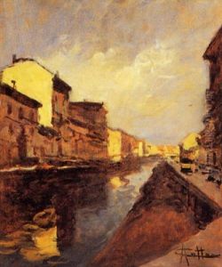 Naviglio Milanese by Achille Cattaneo