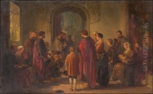 Pilgrims Entering The Cathedral