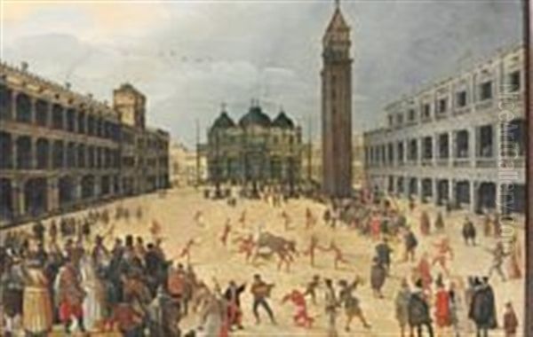 Carneval And Bull Fighting At Piazza San Marco - view 1