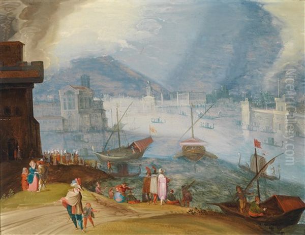 Blick Uber Das Bacino Di San Marco Auf Ein Imaginares Venedig Mit Der Piazzetta, Dem Dogenpalast, Der Biblioteca Marciana Und Dem Campanile - view 1