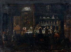 Scene De Banquet Nocturne by Louis de Caullery