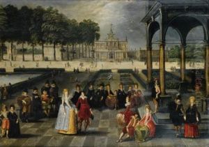 Elegants Dans Le Parc D'un Palais Classique by Louis de Caullery