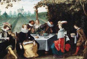 Elegant Company Dining In A Garden Elegant Company Dining In A Garden