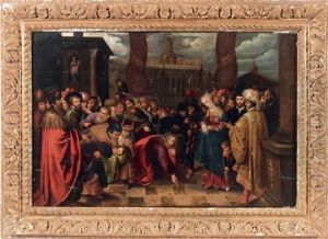 Le Christ Et La Femme Adultere by Louis de Caullery
