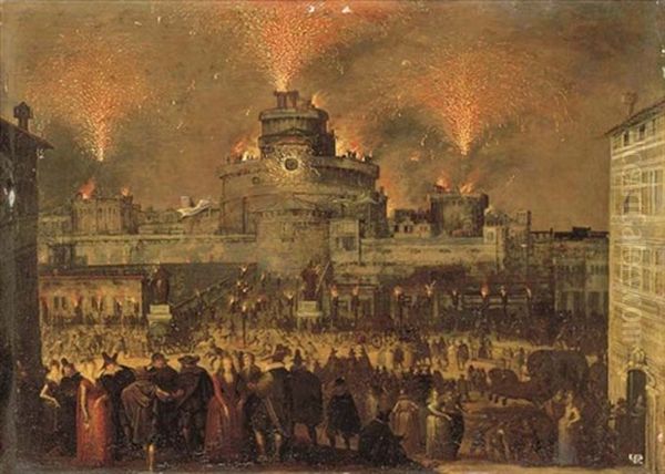 A Firework Display At The Castel Sant'angelo, Rome - view 1