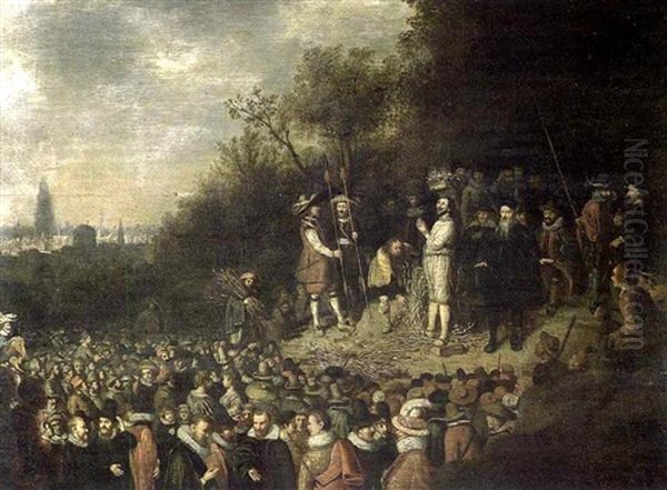 Evenement Historique Avec Scene D'execution (vue D'anvers?) - view 1