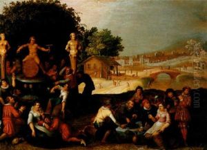 La Fete Du Vin: Paysans Celebrant La Fin Des Vendanges by Louis de Caullery