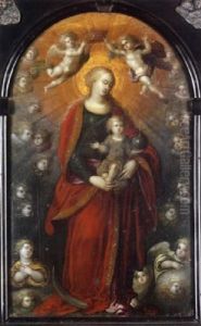 Maria Mit Dem Kind Und Engeln by Louis de Caullery