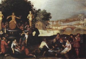 Scene De Bacchanale by Louis de Caullery