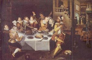 Scene De Banquet by Louis de Caullery