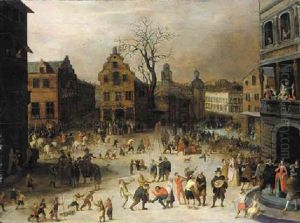 A Carnival In A Town Square by Louis de Caullery