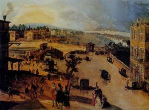 Vue Fantaisiste De Ville Avec Gondoles