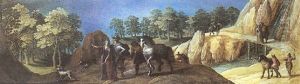 Promeneurs En Bordure De Riviere Et De Foret by Louis de Caullery