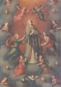Coronation Of The Virgin by Louis de Caullery