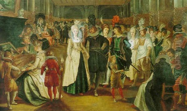 Interior With Elegant Couples Listening To A Concert - view 1