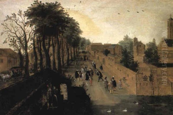 View Of Monastery With Elegant People Meeting Outside - view 1