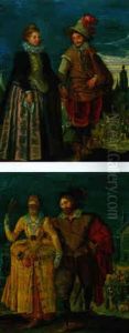 Zwei Liebespaare, Allegorien Der Morgen- Und Der   Abenddammerung [dim: 25.5 X 21 Cm]