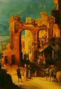 Figures Beside Ruins.
