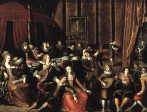 Elegant Feast In An Interior by Louis de Caullery