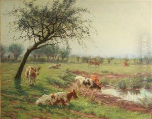 Cattle In A Sunlit Landscape