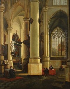 Eglise De Bartscheide, Prusse by Emile Pierre Joseph de Cauwer