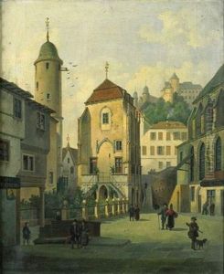 Vue De Wertheim, Avec Sa Synagogue by Emile Pierre Joseph de Cauwer