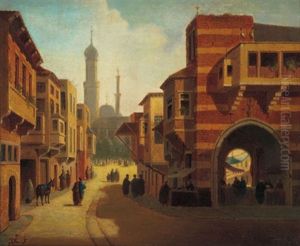 Strase Mit Einem Basar In Kairo by Emile Pierre Joseph de Cauwer