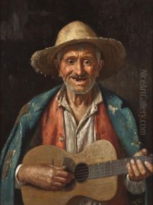 Italienischer Vagabund Mit Gitarre by Giulio Amodio