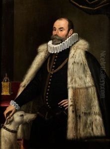 Grosses Adelsportrait Eines Herrn Mit Seinem Hund by Giovanni Paolo Cavagna