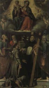 Madonna Col Bambino In Gloria E Santi by Giovanni Paolo Cavagna