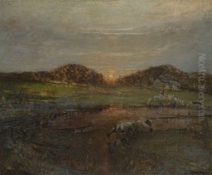 Paesaggio Con Armenti Al Tramonte Paesaggio Con Armenti Al Tramonte