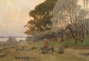 Paesaggio Con Contadinella by Ludovico Cavaleri