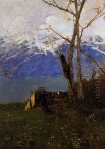 Preghiera In Riva Al Lago by Ludovico Cavaleri