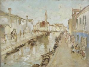 Canale Veneziano by Attilio Cavallini