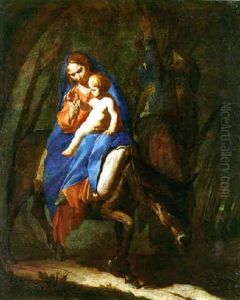 The Rest On The Flight To Egypt by Bernardo Cavallino