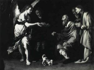 The Curing Of Tobit by Bernardo Cavallino