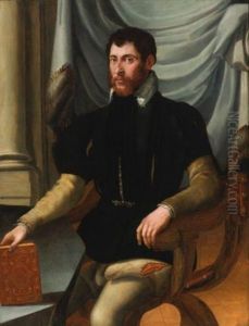 Portrait Of A Seated Man Holding A Book