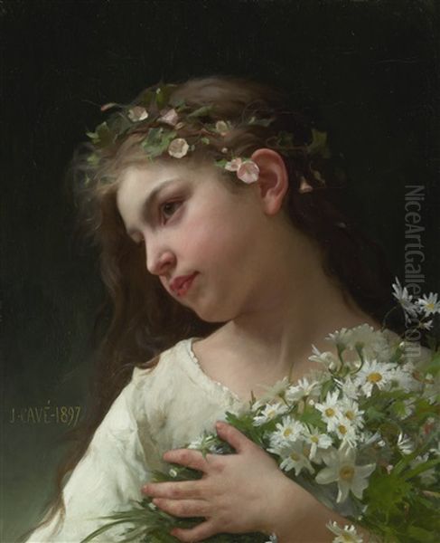 Girl With A Bouquet Of Daisies - view 1