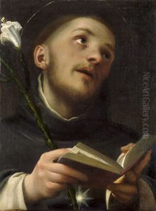 Der Hl. Dominikus Mit Weiser Lilie by Giacomo Cavedone