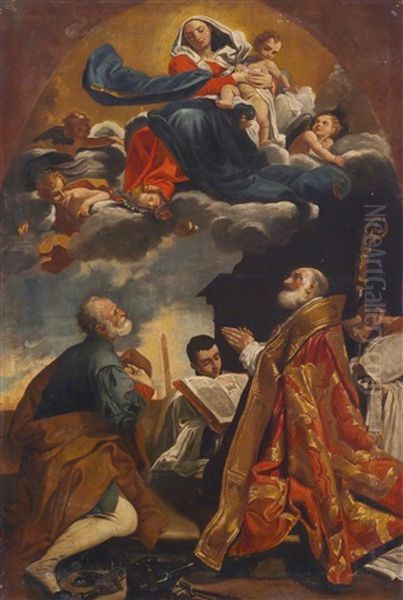 Die Madonna Mit Kind Erscheint Zwei Heiligen - view 1