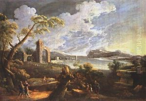 Italienische Kustenlandschaft Mit Ruinen