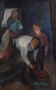 Children Playing by Alvar Cawen